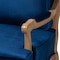 Baxton Studio Jules Traditional Navy Blue Fabric and French Oak Brown Finished Wood Accent Chair 233-13260-ZORO - alternate 9